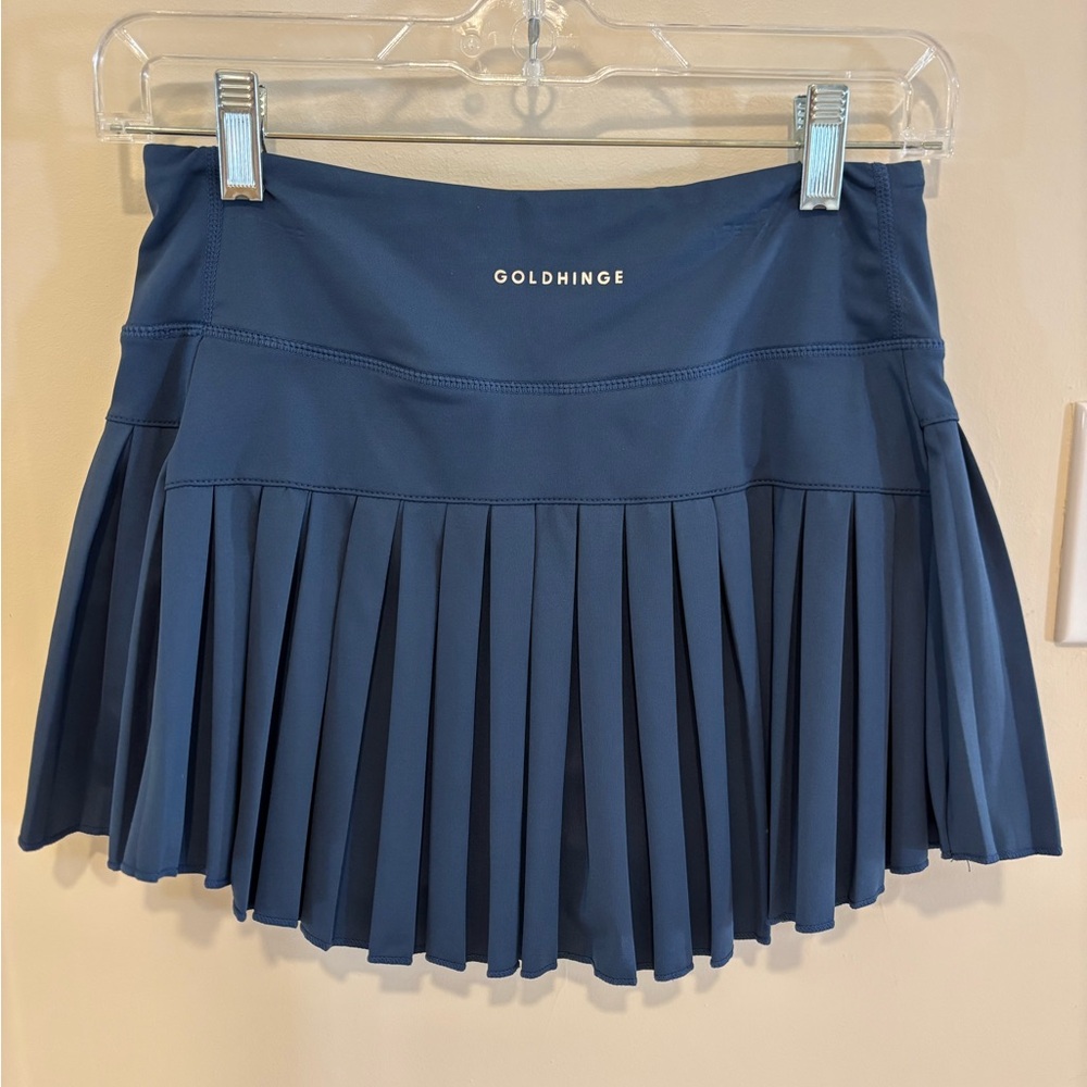 Navy Pleated Athletic Skirt - Goldhinge